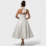 Effie - Vestido midi texturizado con escote en V