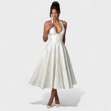 Effie - Vestido midi texturizado con escote en V