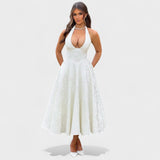 Effie - Vestido midi texturizado con escote en V