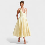 Effie - Vestido midi texturizado con escote en V