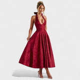 Effie - Vestido midi texturizado con escote en V