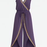 Lorena | Vestido Mono con Acentos Dorados y Escotes