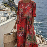 Paula | Vestido midi floral suelto y ligero