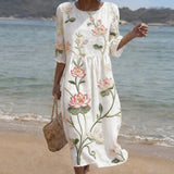 Ariana | Vestido con Estampado de Plantas y Flores