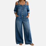 Sofía - Mono Denim con Hombros Descubiertos