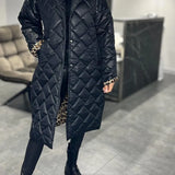 Beata | Abrigo acolchado reversible con forro de leopardo