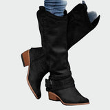 Botas de cowboy retro de cuero