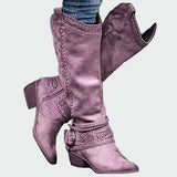 Botas de cowboy retro de cuero