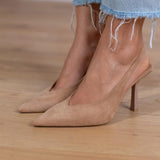 Marlena™ | Zapatos nude con tacón y tiras