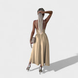 Cielo Divino – Vestido Midi con Cortes Frontales