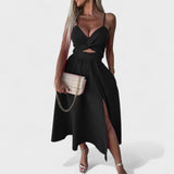 Cielo Divino – Vestido Midi con Escote Frontal