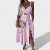 Cielo Divino – Vestido Midi con Escote Frontal