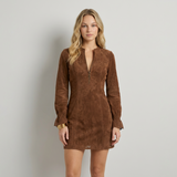 Dara Vestido mini vintage de piel revés