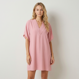 Mirabela Elegante vestido con escote en V drapeado