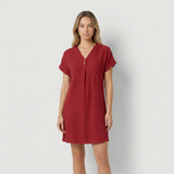 Delia Vestido con escote en V y detalles con botones